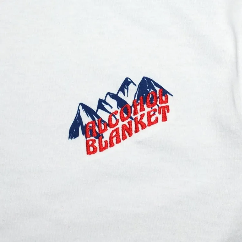 Alcohol Blanket Mountains Embroidered T-Shirt (White)