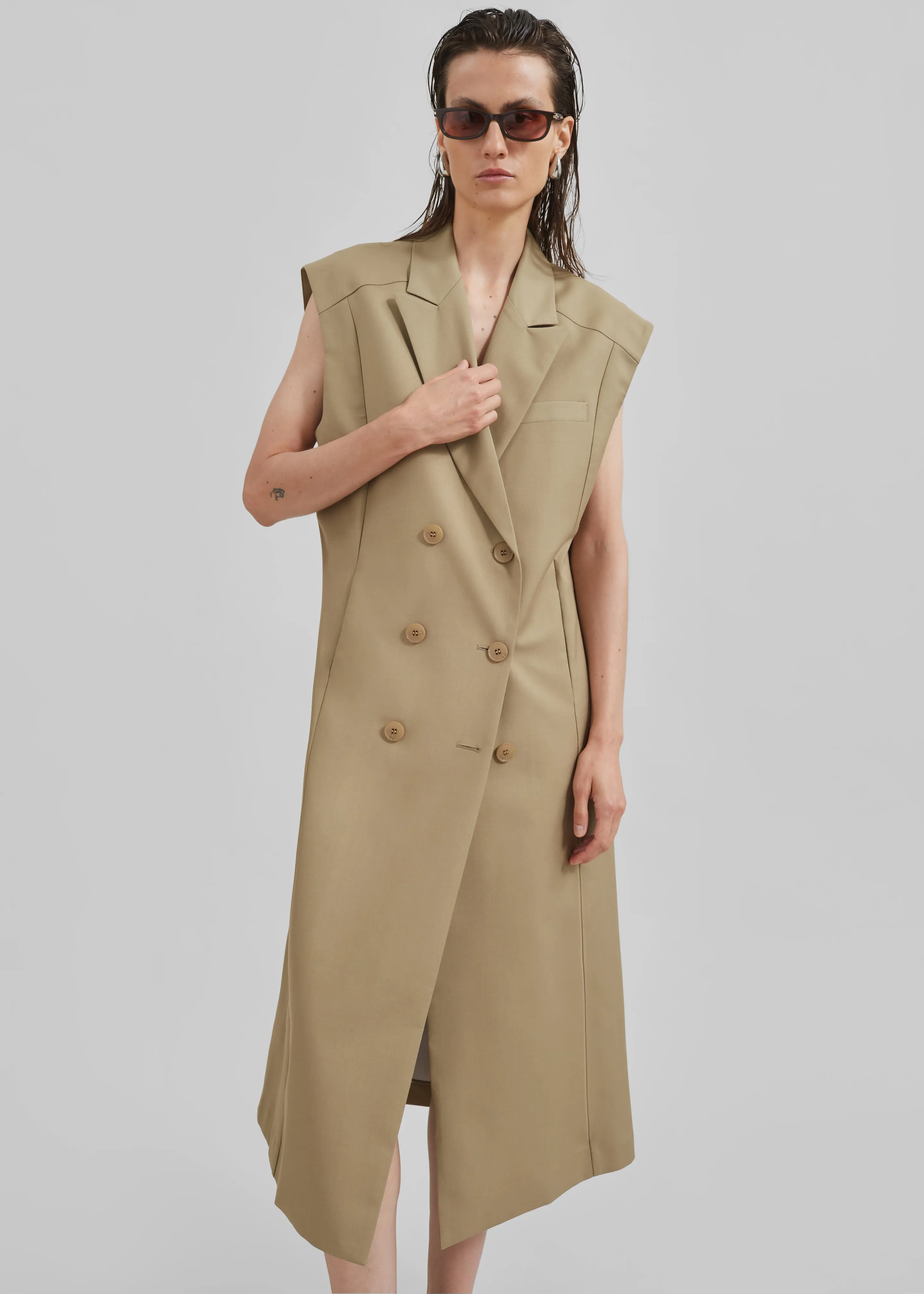 Alynn Vest Dress - Khaki