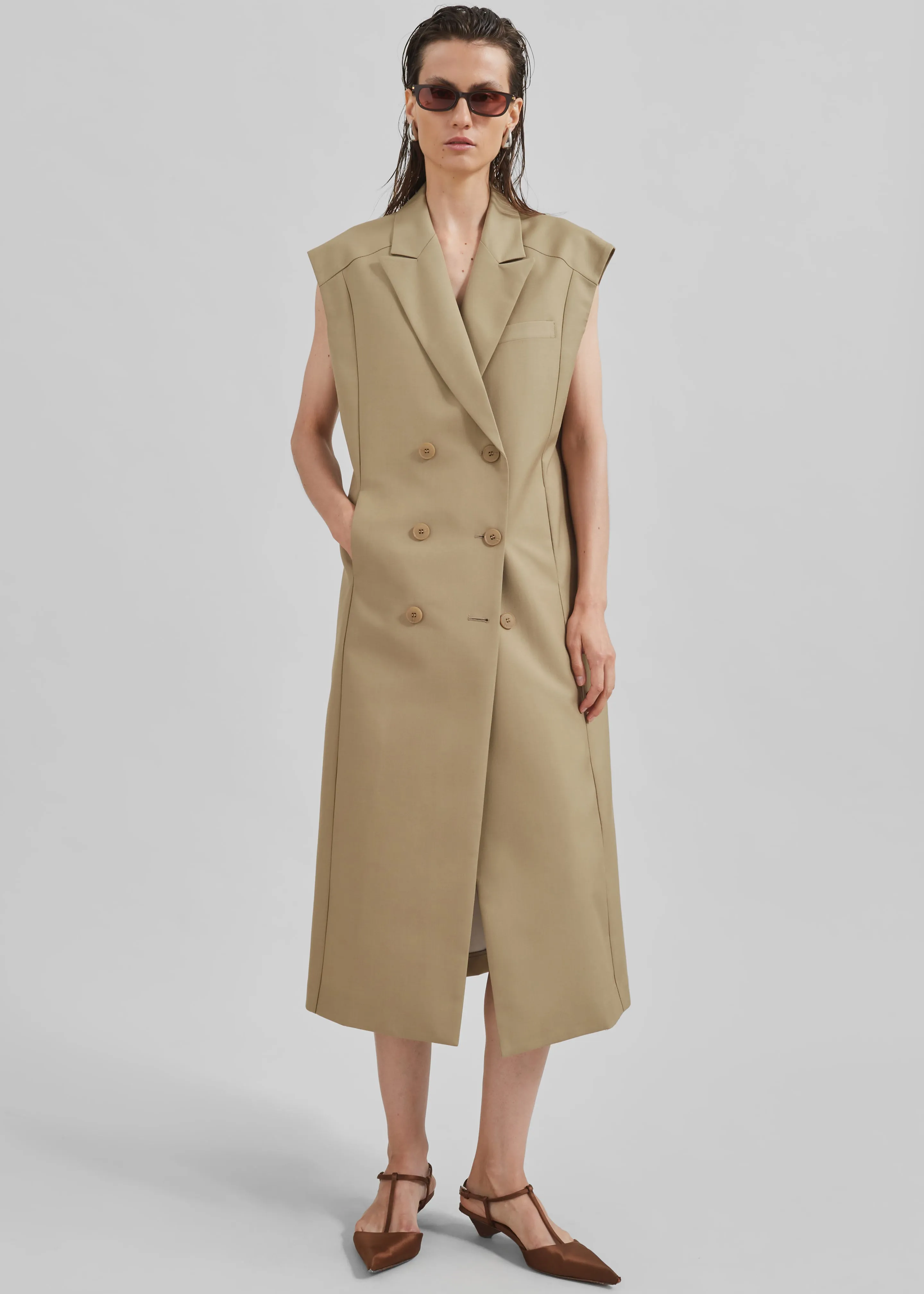 Alynn Vest Dress - Khaki