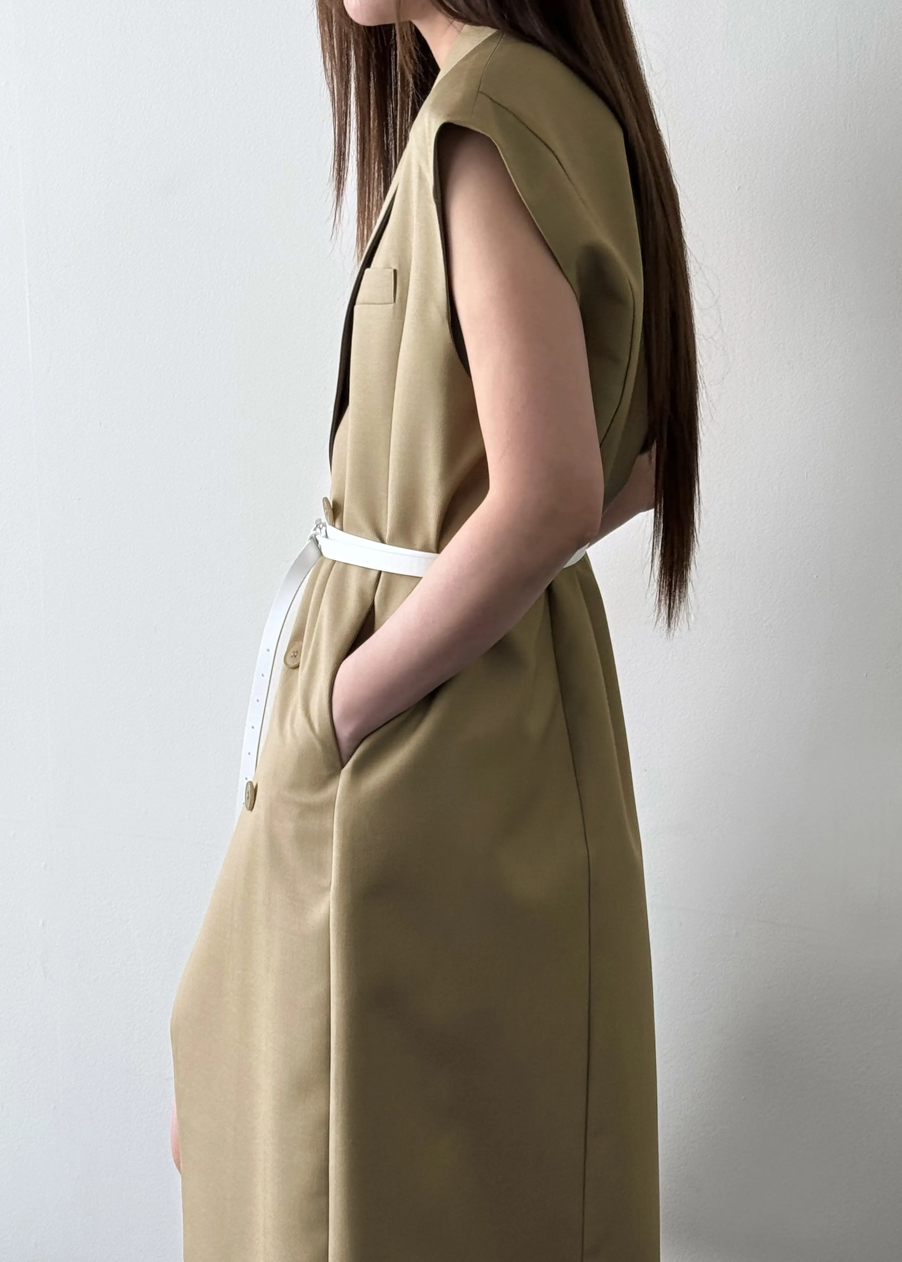 Alynn Vest Dress - Khaki