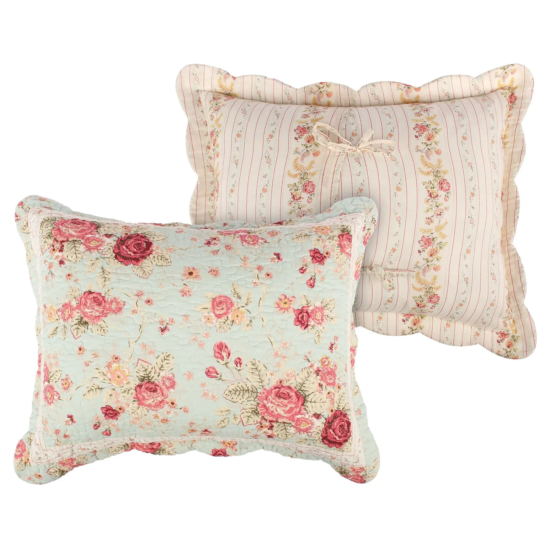 Antique Rose Quilt And Pillow Sham Set