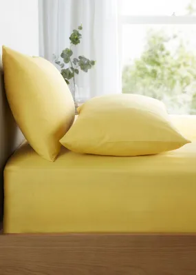 Appletree Style Pure Cotton Yellow Fitted Bed Sheet (28cm)