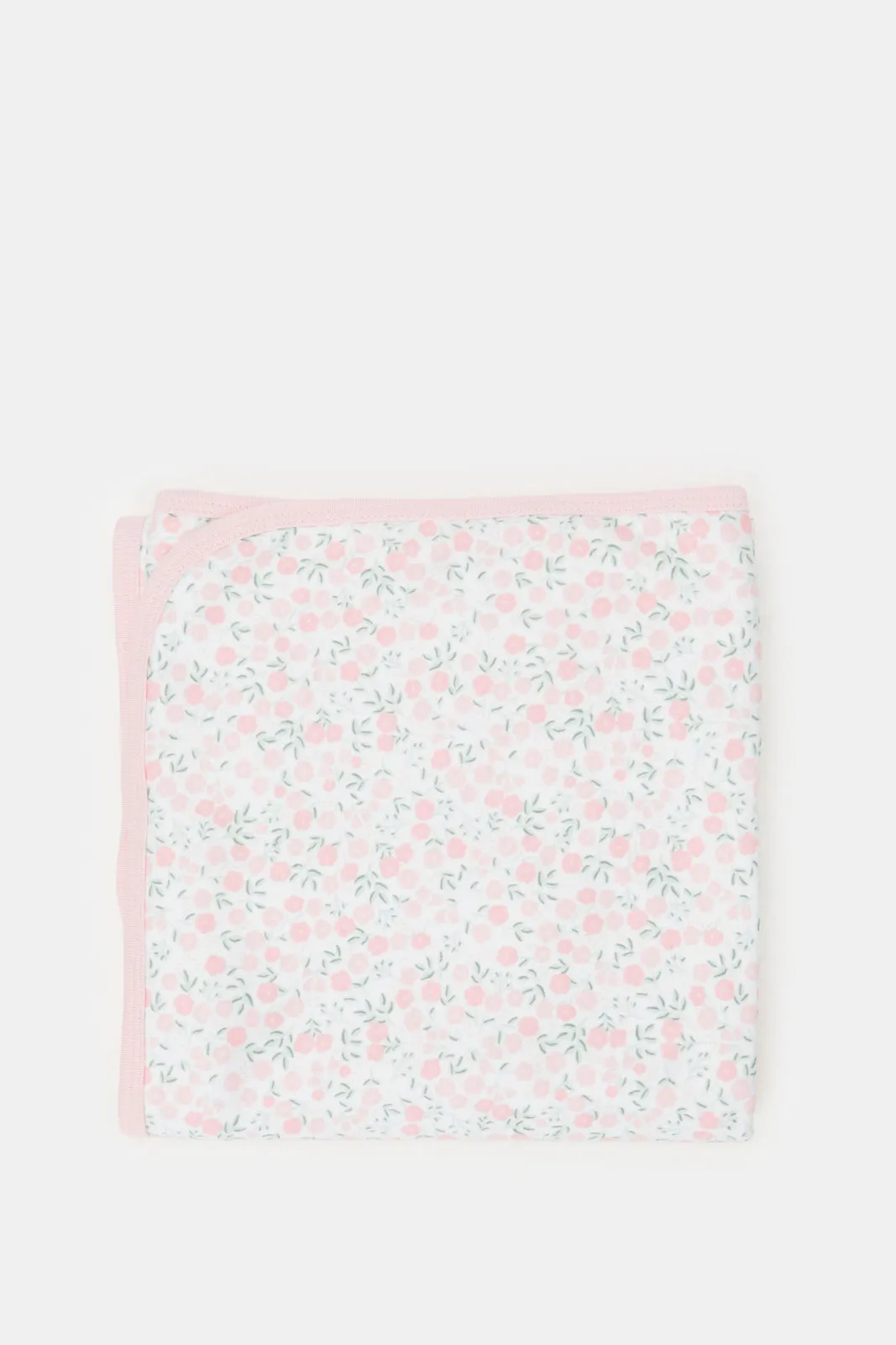 Baby Pink And White Double Sided Printed Blanket