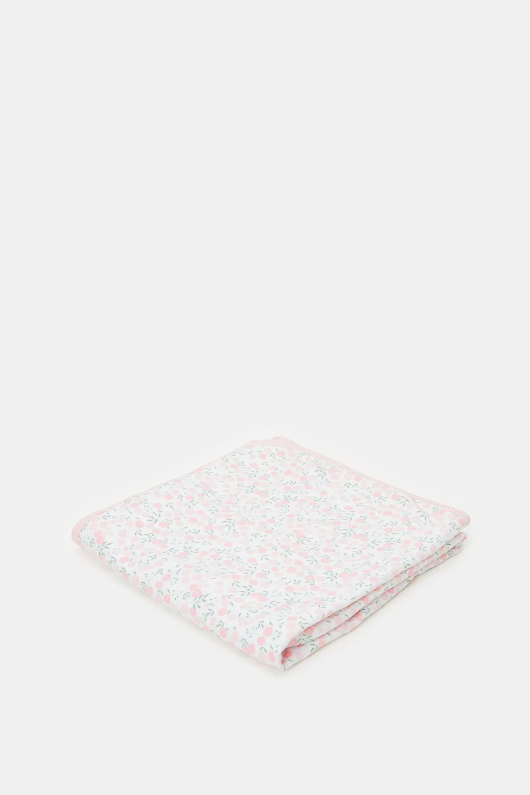 Baby Pink And White Double Sided Printed Blanket