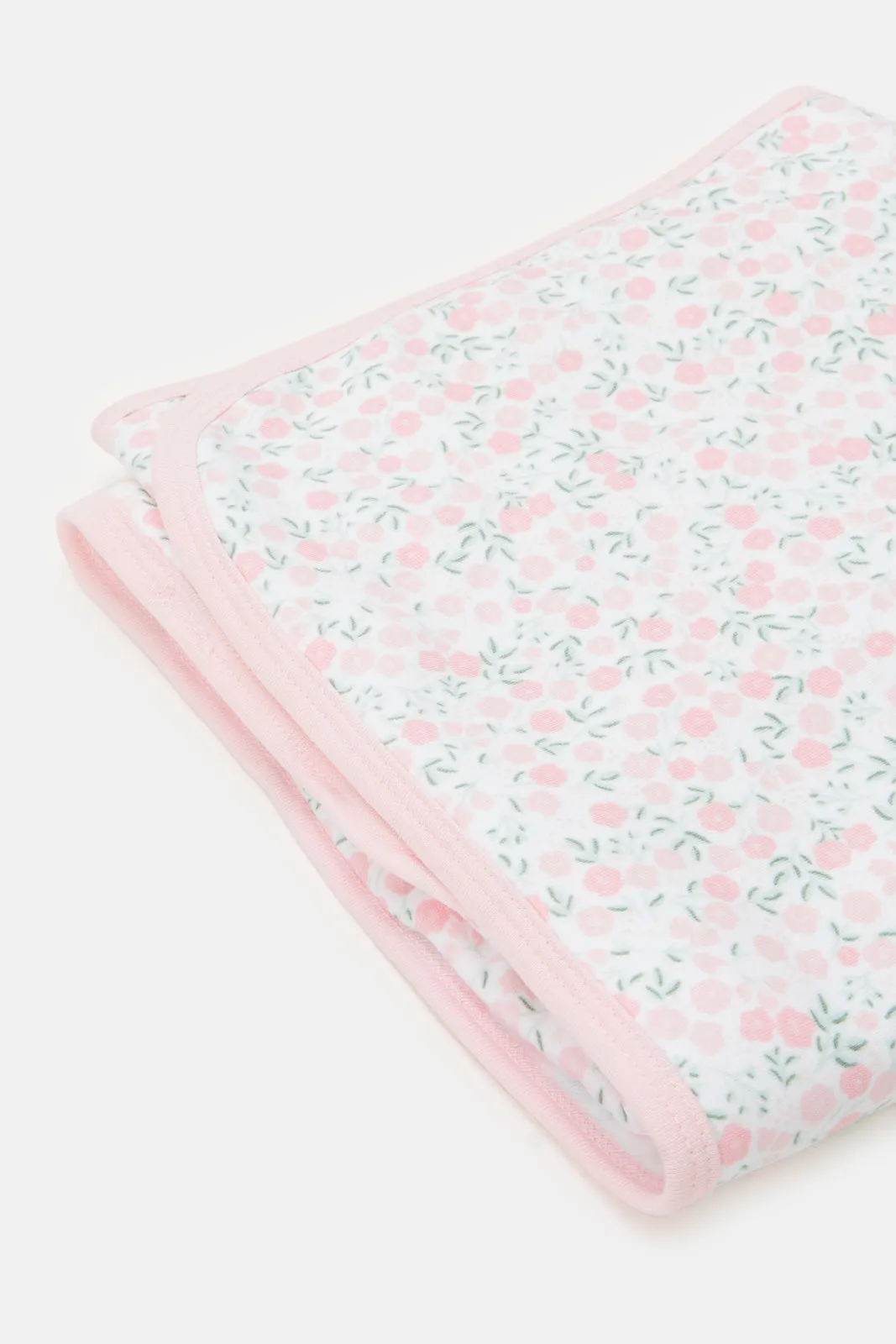 Baby Pink And White Double Sided Printed Blanket