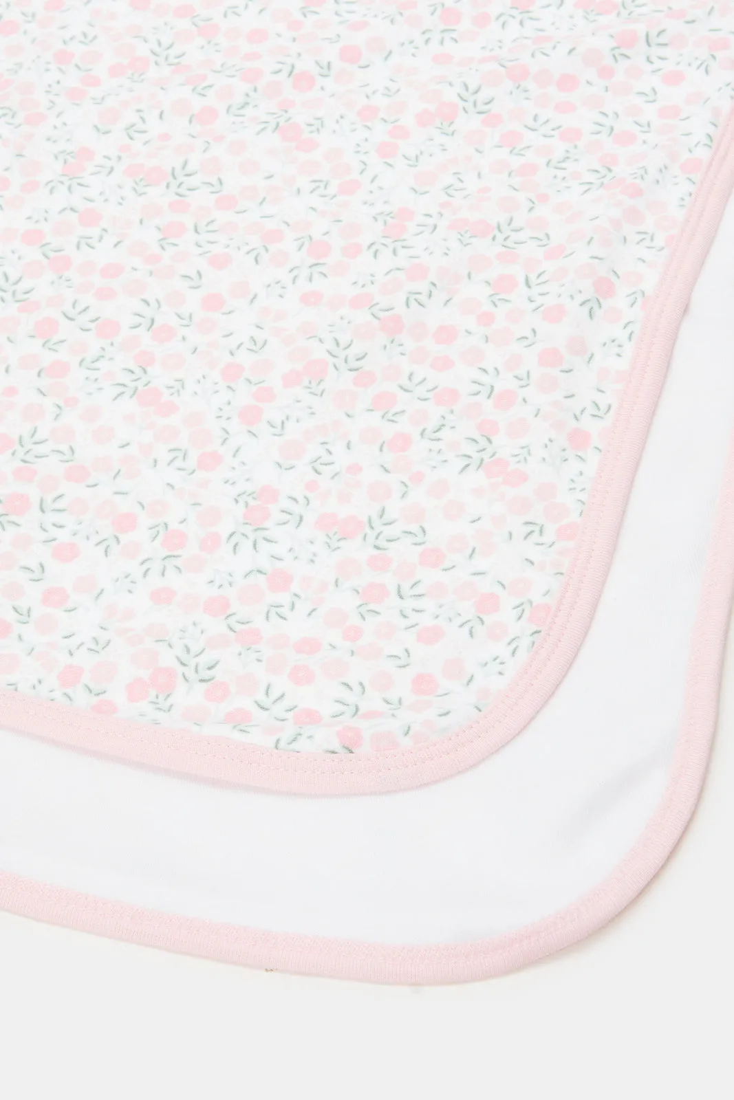 Baby Pink And White Double Sided Printed Blanket