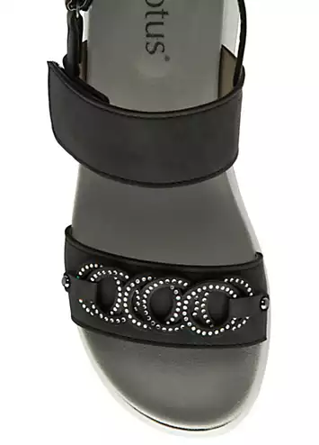 Black Pieve Sandals by Lotus | Look Again