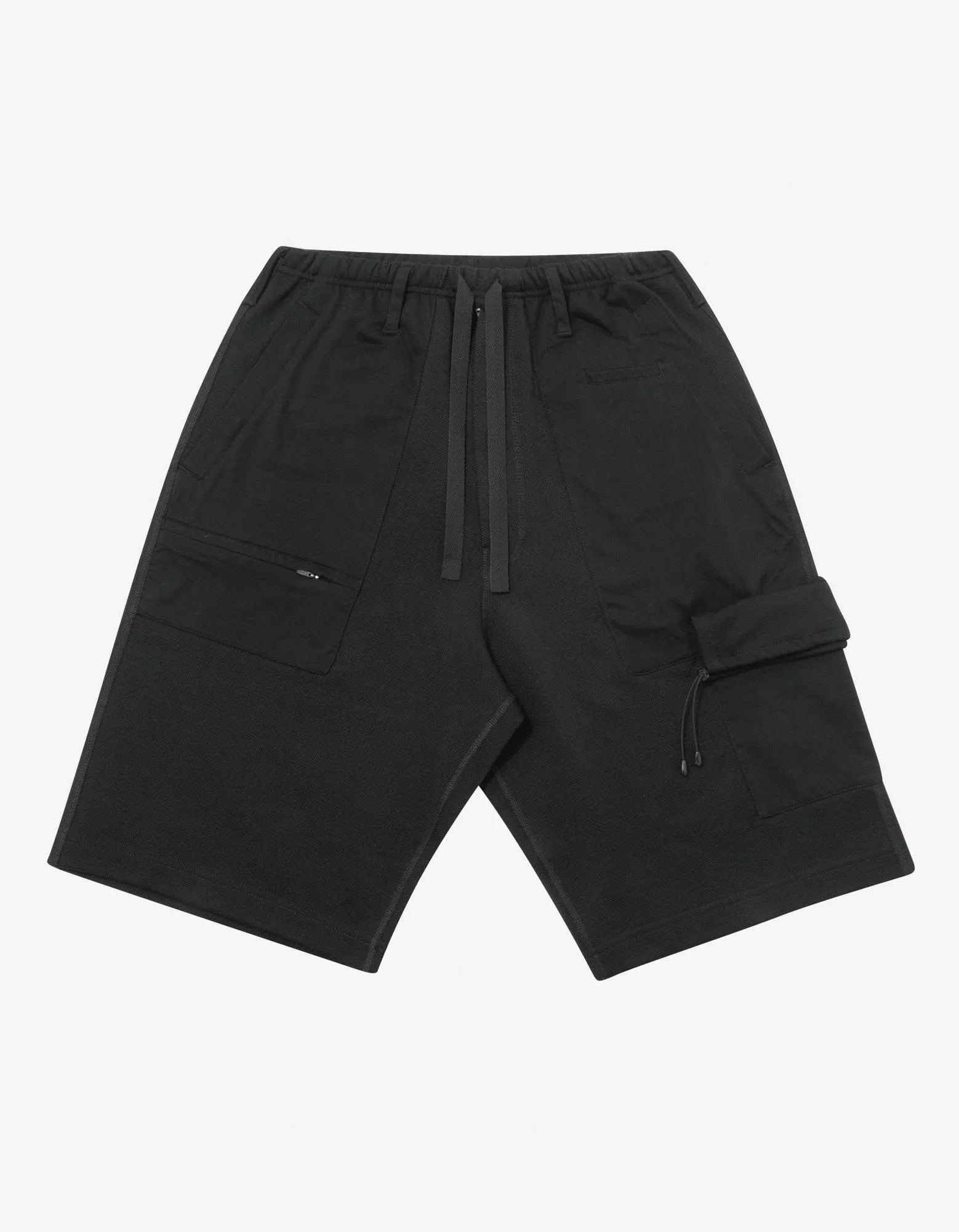 Black Travel Pique Shorts -