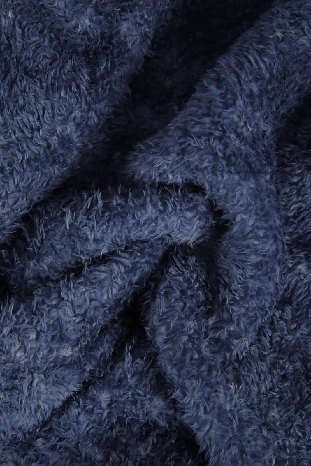 Blue And Ivory Reversible Fur Blanket (Double Size)