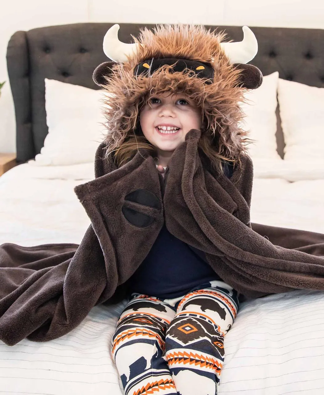 Buffalo Kid's Hooded Blanket