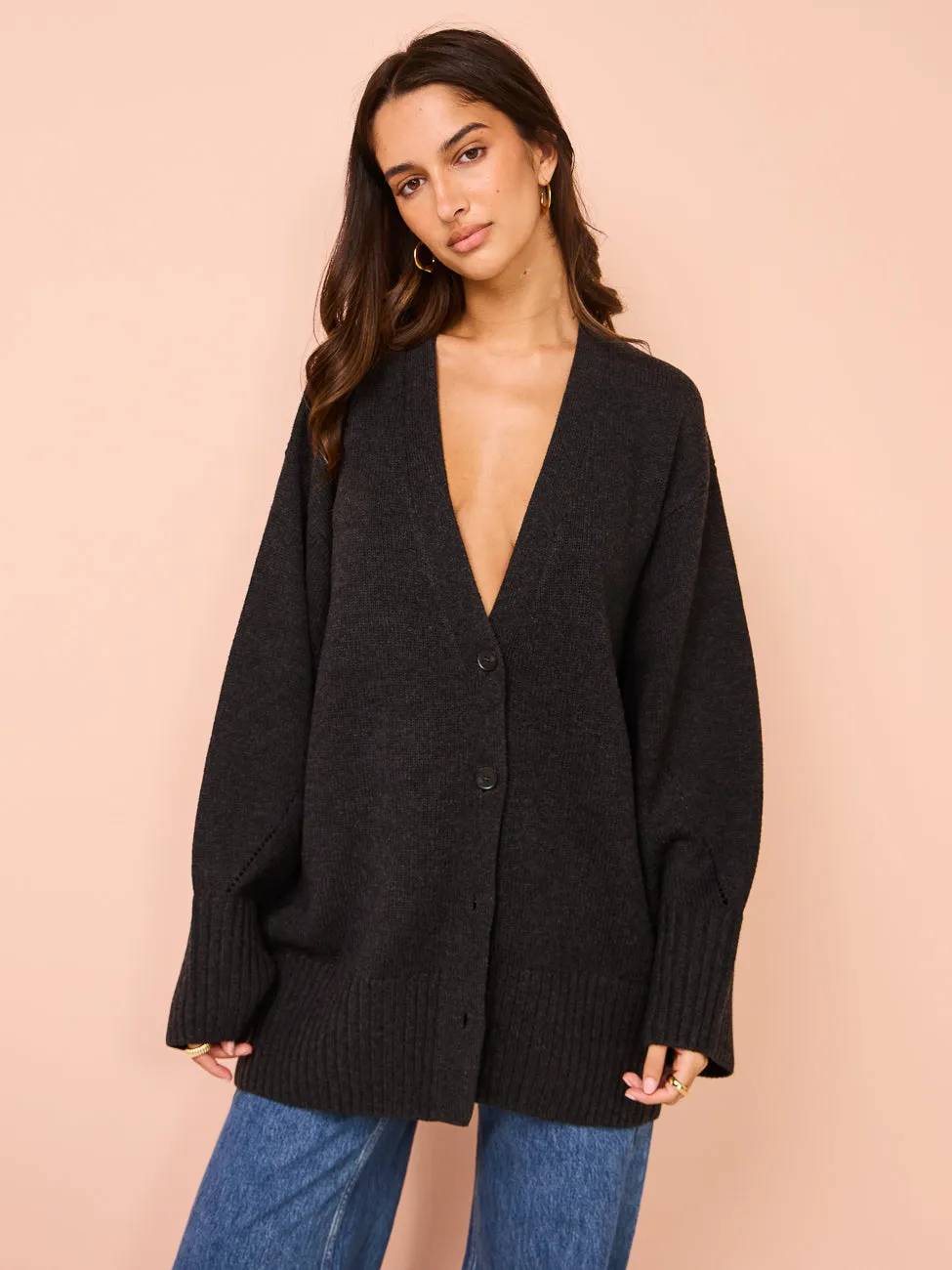 Camilla and Marc Romeo Logo Cardigan in Charcoal