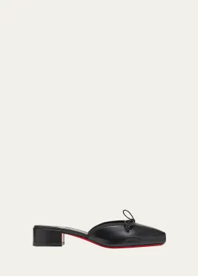 Christian Louboutin Mimiflirt Leather Red Sole Ballerina Mules