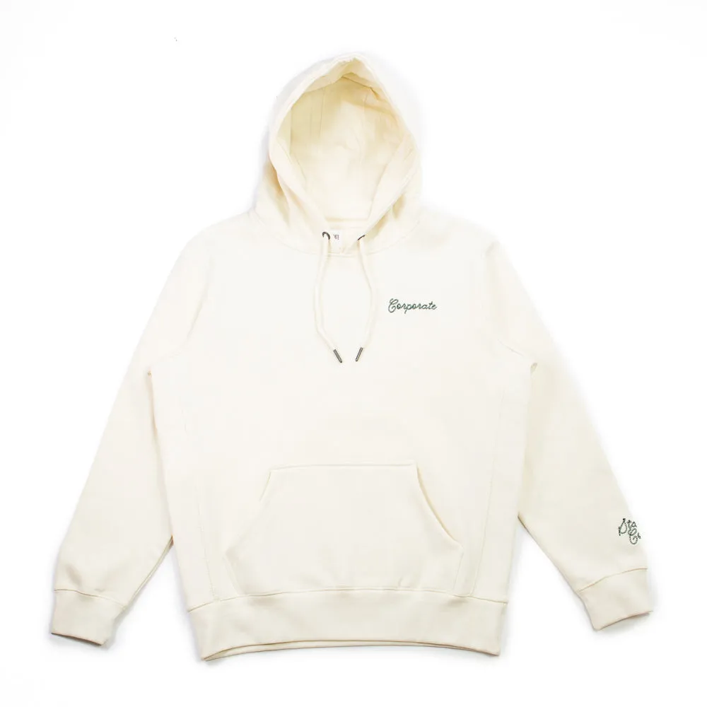 Corporate Chain Stitch Hoodie (Cream/Green)