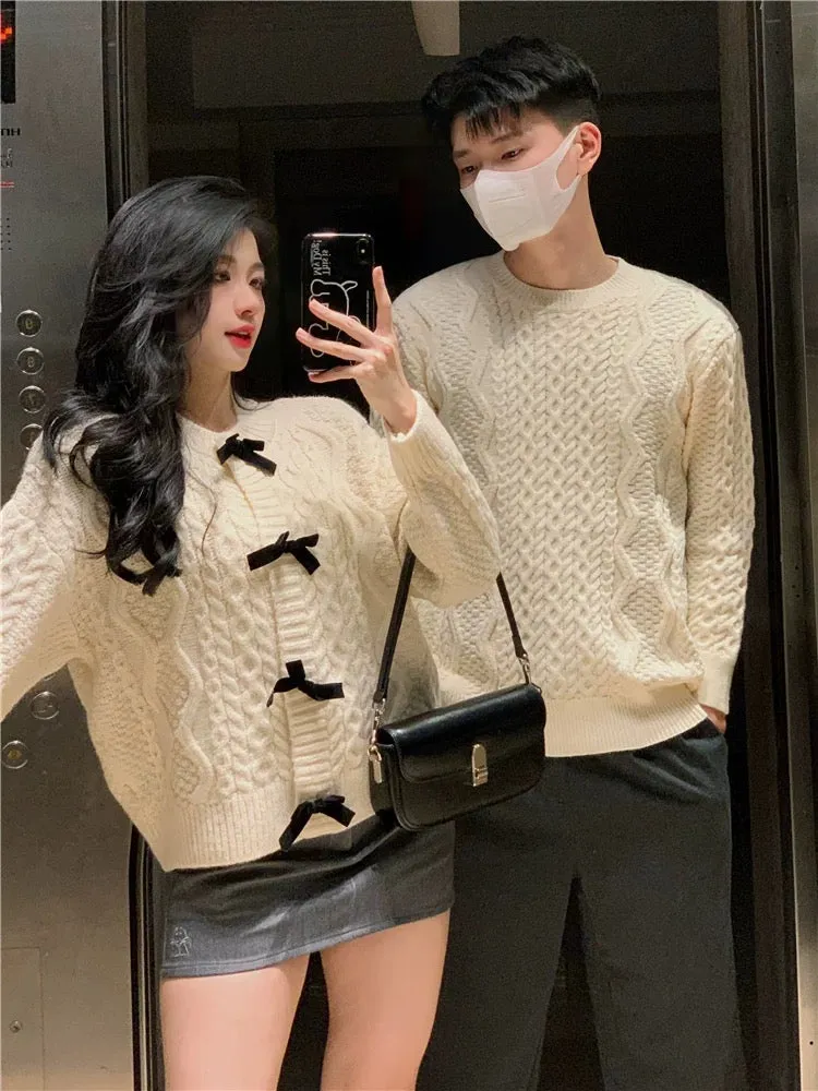 Couple wear autumn and winter 2023 new ins super hot sweater for men and women Korean version loose French sweater jacket trendy