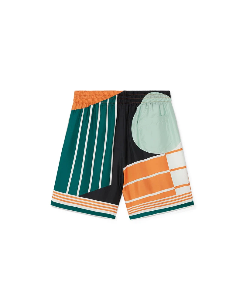 --Court Abstrait Silk Shorts-