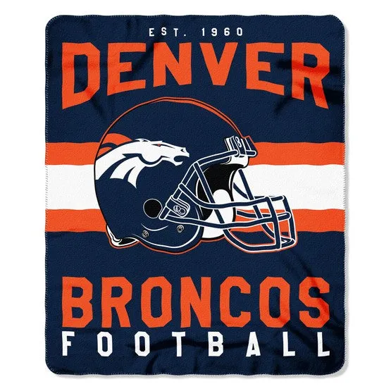 Denver Broncos 50 x 60 Singular Fleece Throw Blanket