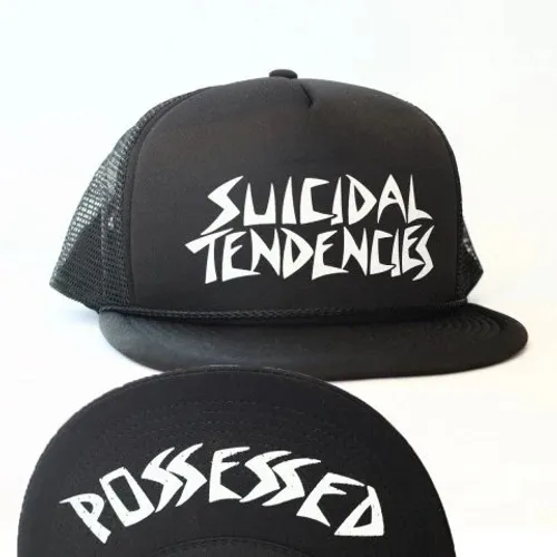 Dogtown Skateboards Hat Suicidal Tendencies ST OG Possessed Flip Mesh Black