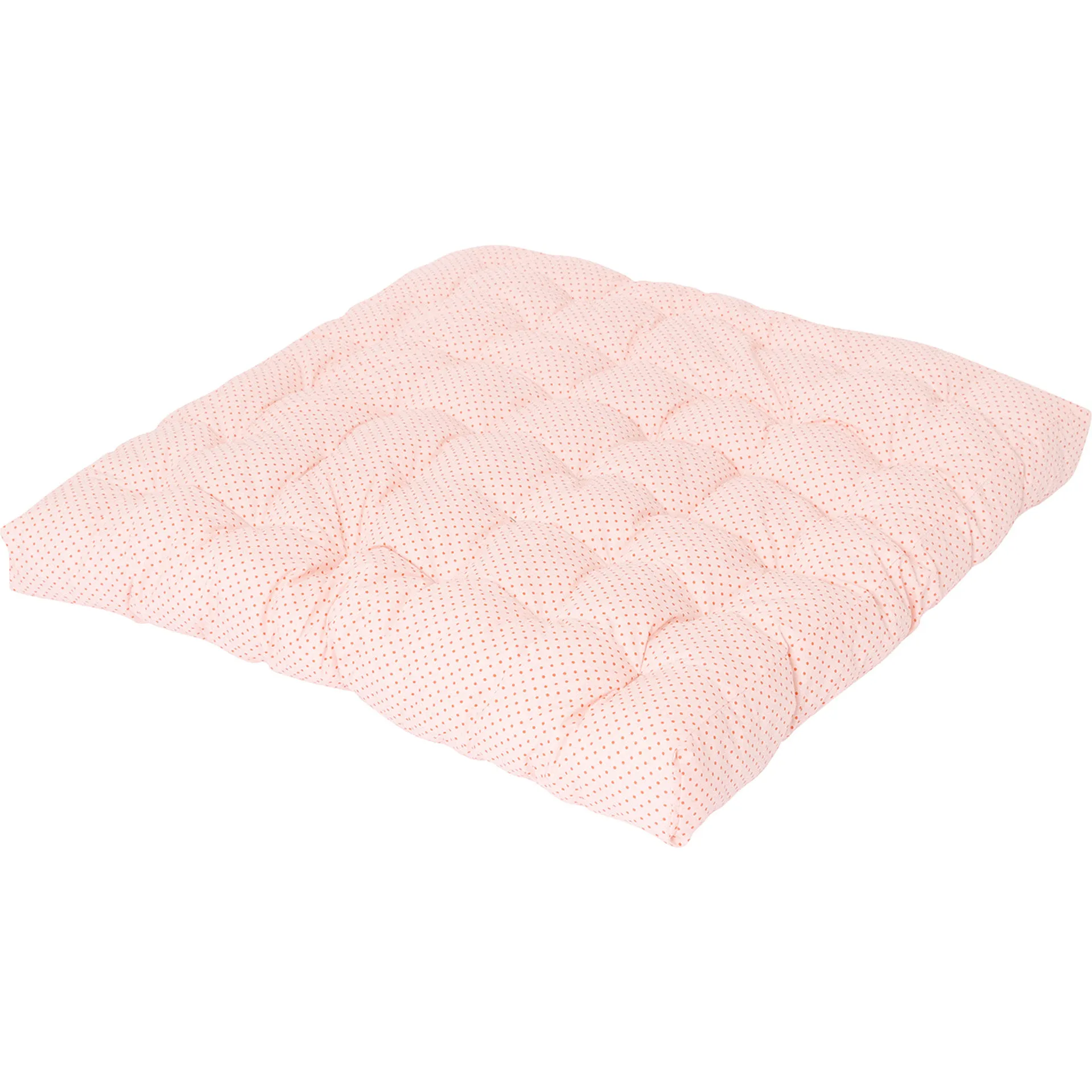 E&E Eloise Padded Play Mattress, Blush/Red Swiss Dot