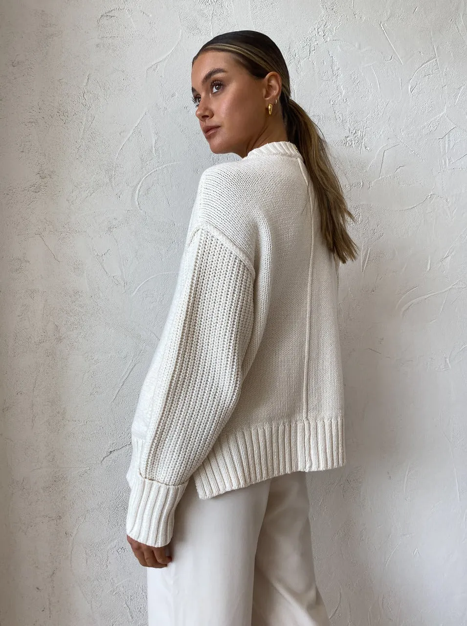 Elka Collective Hepworth Knit Cardigan in Cream