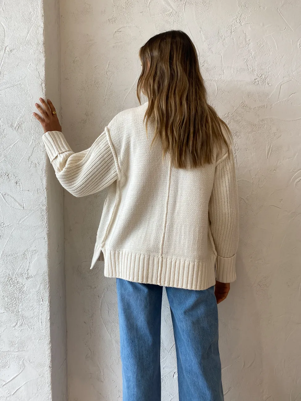 Elka Collective Hepworth Knit Cardigan in Cream