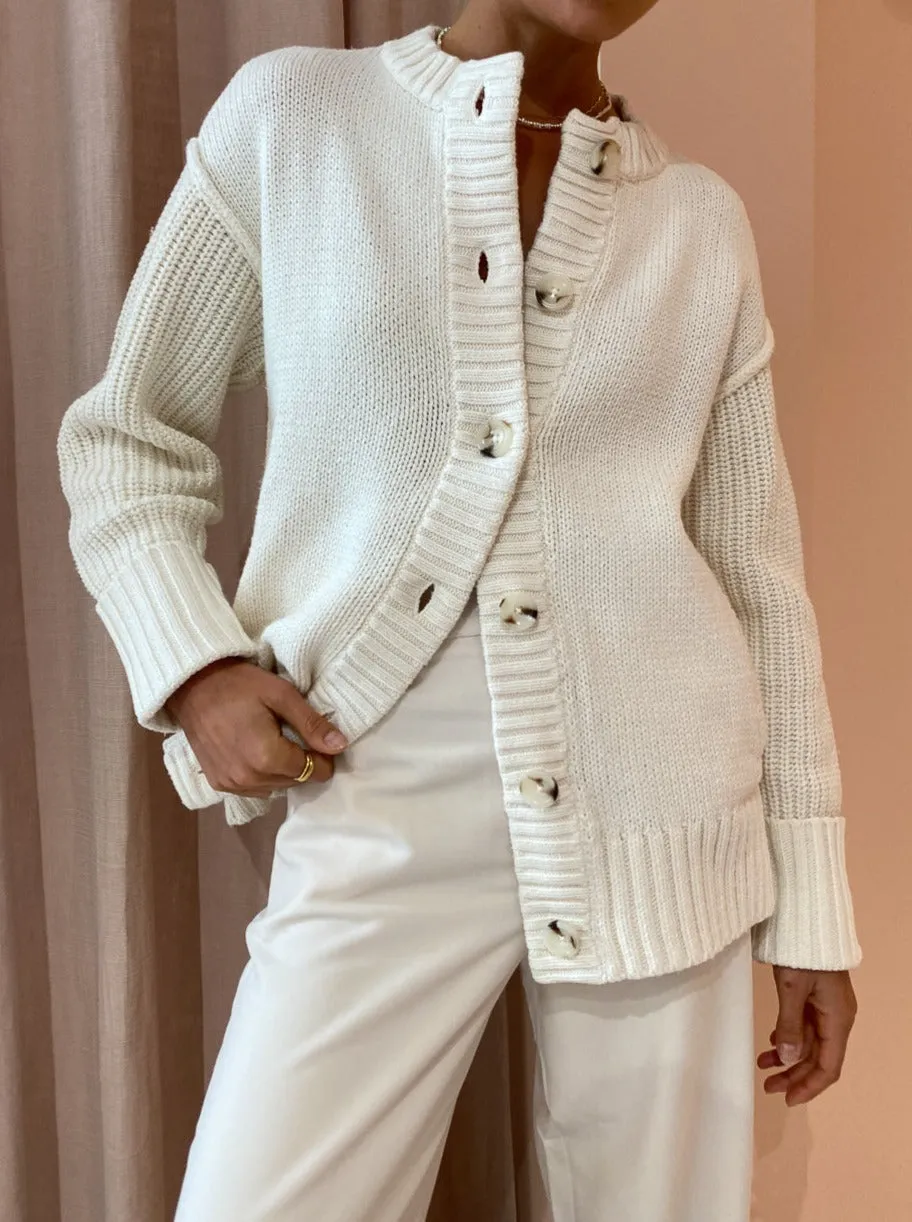 Elka Collective Hepworth Knit Cardigan in Cream