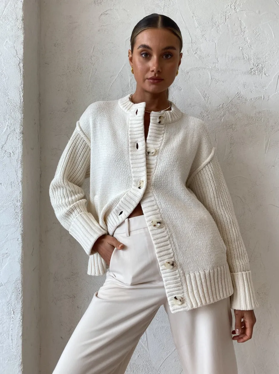 Elka Collective Hepworth Knit Cardigan in Cream