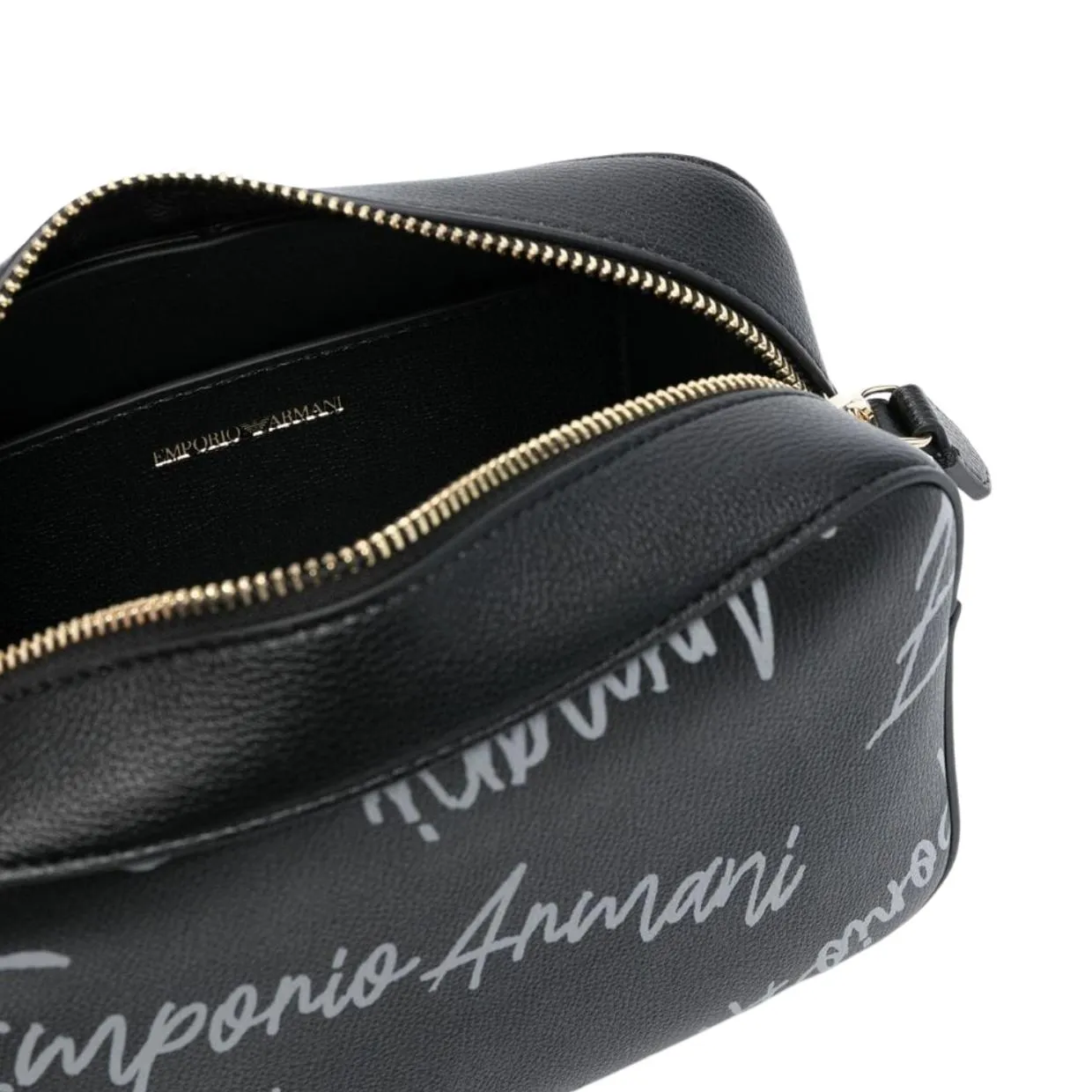 Emporio Armani All-Over Logo Black Crossbody Bag