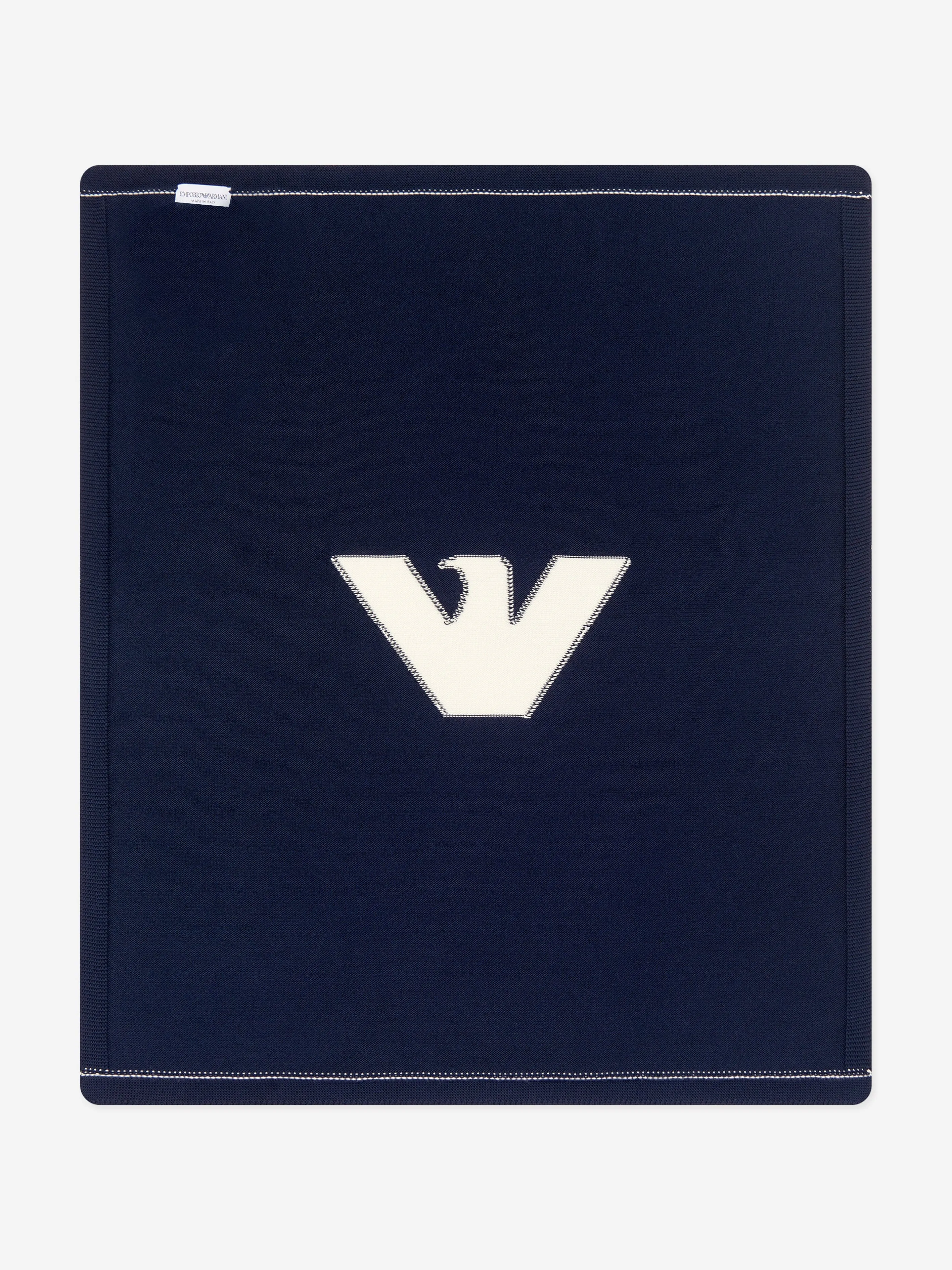 Emporio Armani Baby Boys Logo Blanket in Navy