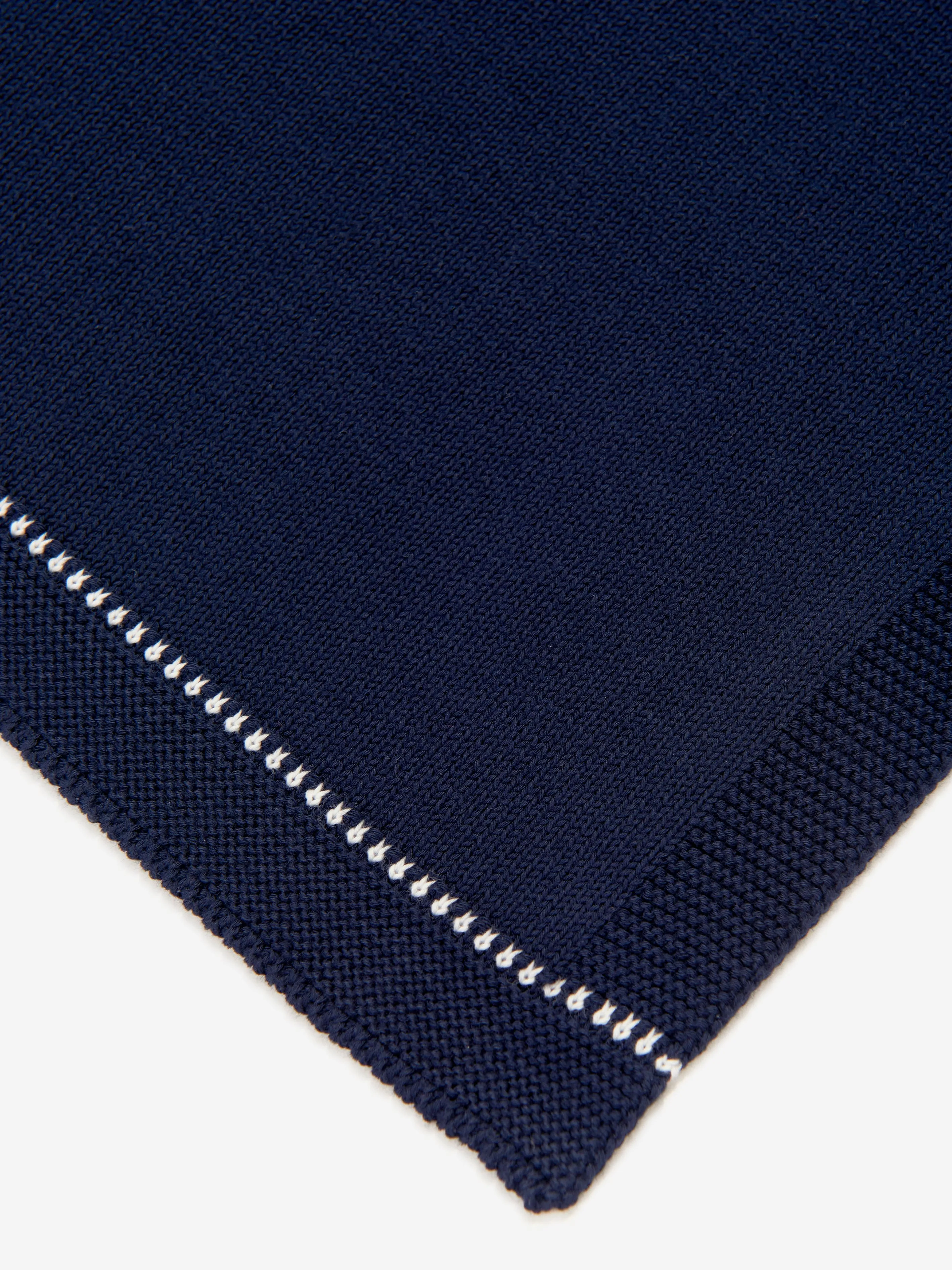 Emporio Armani Baby Boys Logo Blanket in Navy