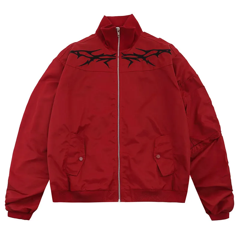 Flame Stitch | Oversized Bomber Jacket