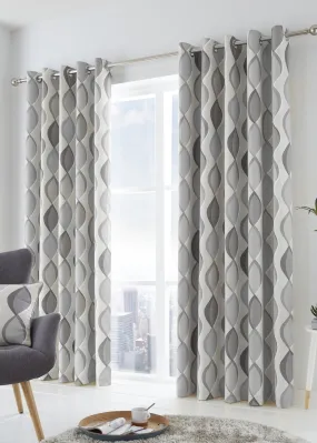 Fusion Lennox Grey Eyelet Curtains