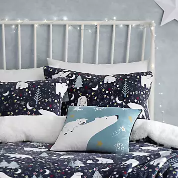 Fusion Starry Night Christmas Cosy Fleece Duvet Cover Set | Kaleidoscope