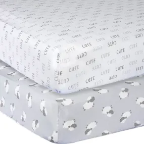 Gerber 2-Pack Baby Neutral Lamb Fitted Crib Sheet