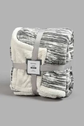 Grey Reversible Textured Blanket (Double Size)