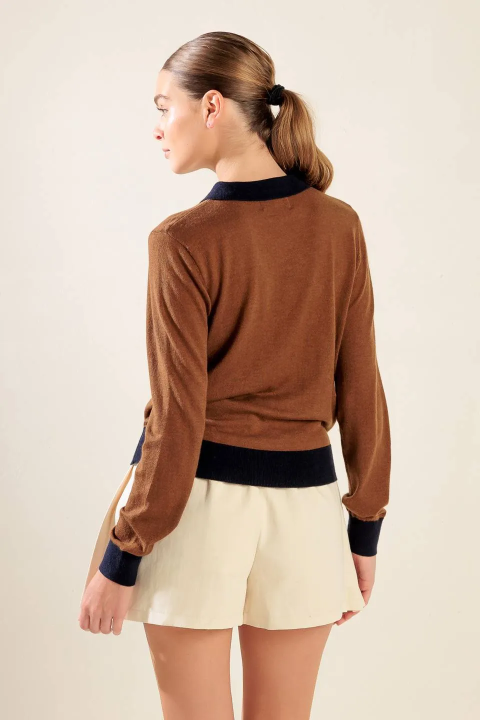 HIDDEN REFLECTIONS SWEATER POLO TOP