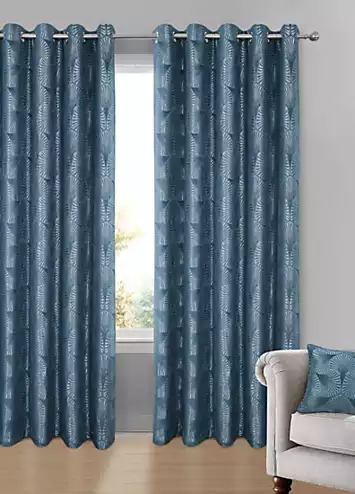 Home Curtains Chrissy Lurex Pair of Chenille Lined Eyelet Curtains | Kaleidoscope