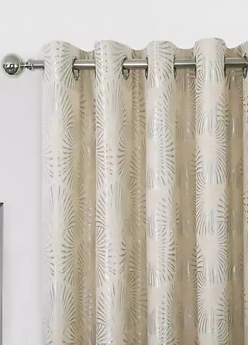 Home Curtains Chrissy Lurex Pair of Chenille Lined Eyelet Curtains | Kaleidoscope