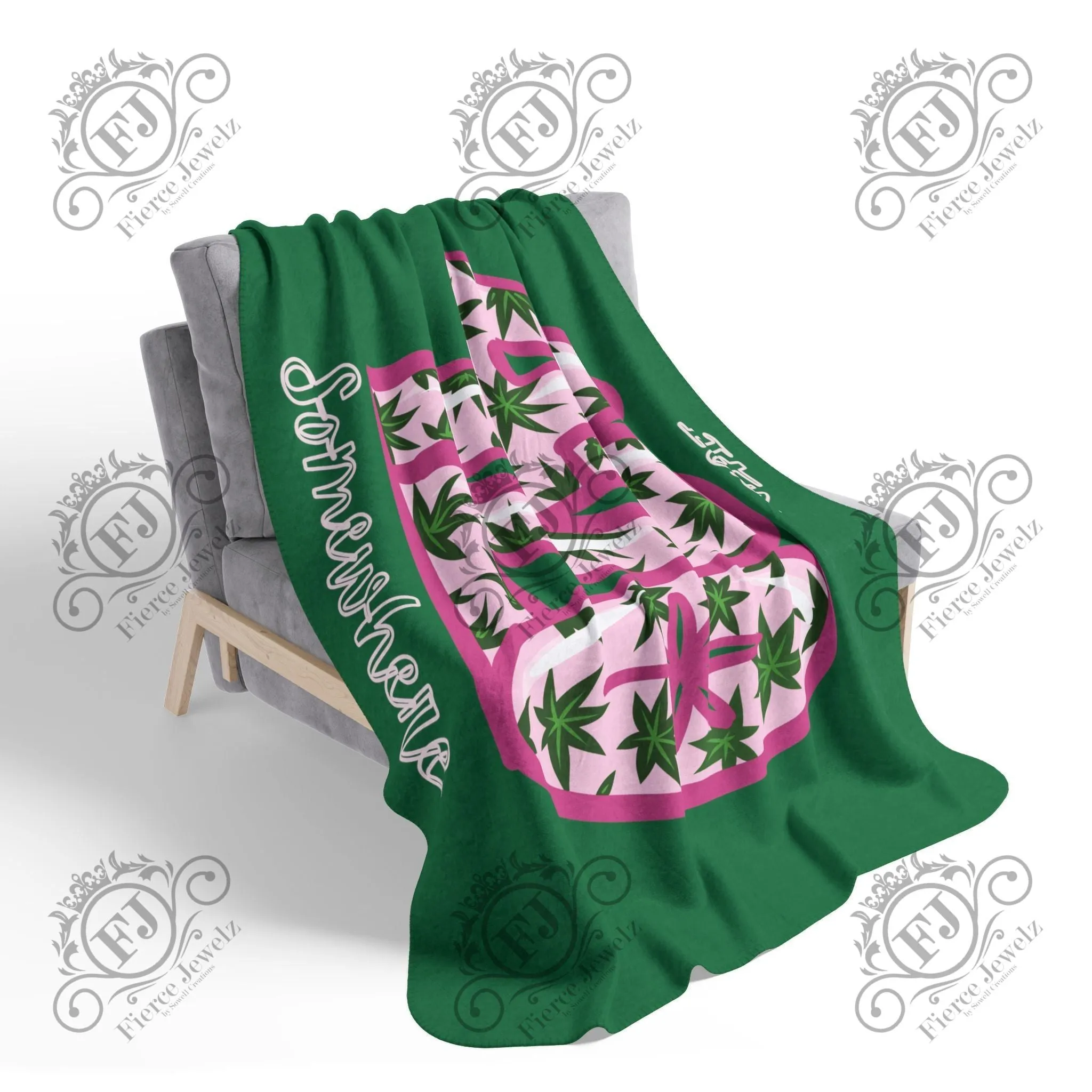 It's 420 Somewhere Fierce Fleece Sherpa Blanket - Green