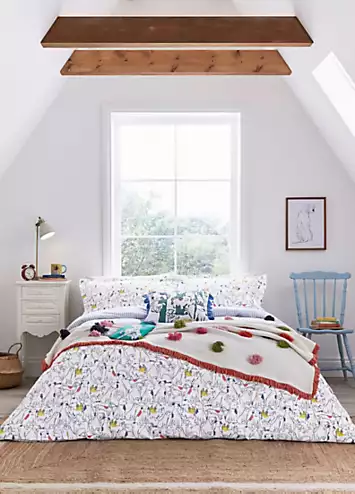 Joules Linear Dogs Cotton Duvet Cover Set | Kaleidoscope