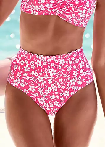 LASCANA Floral High Waisted Bikini Bottoms