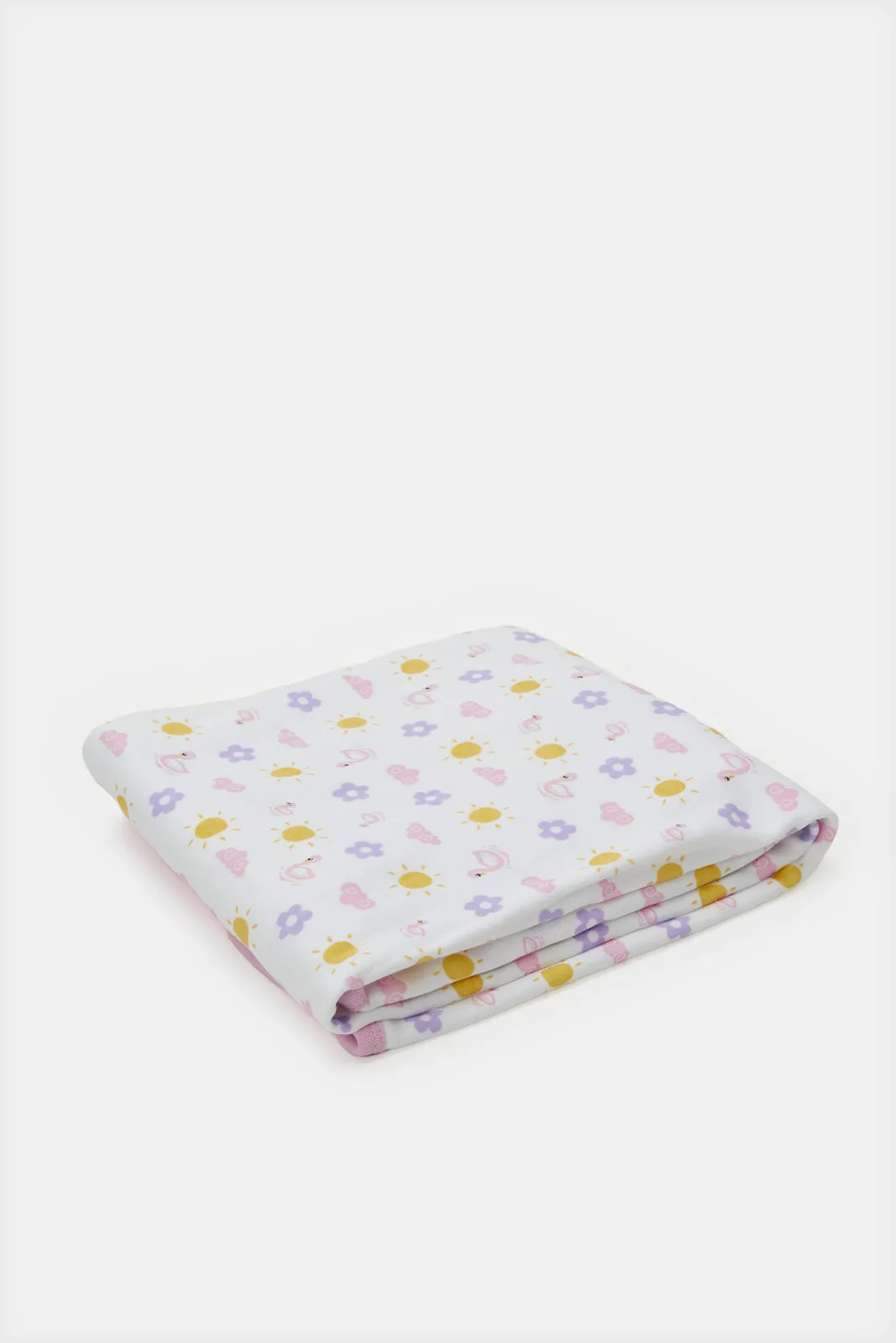 Lilac Knitted Allover Print Blanket