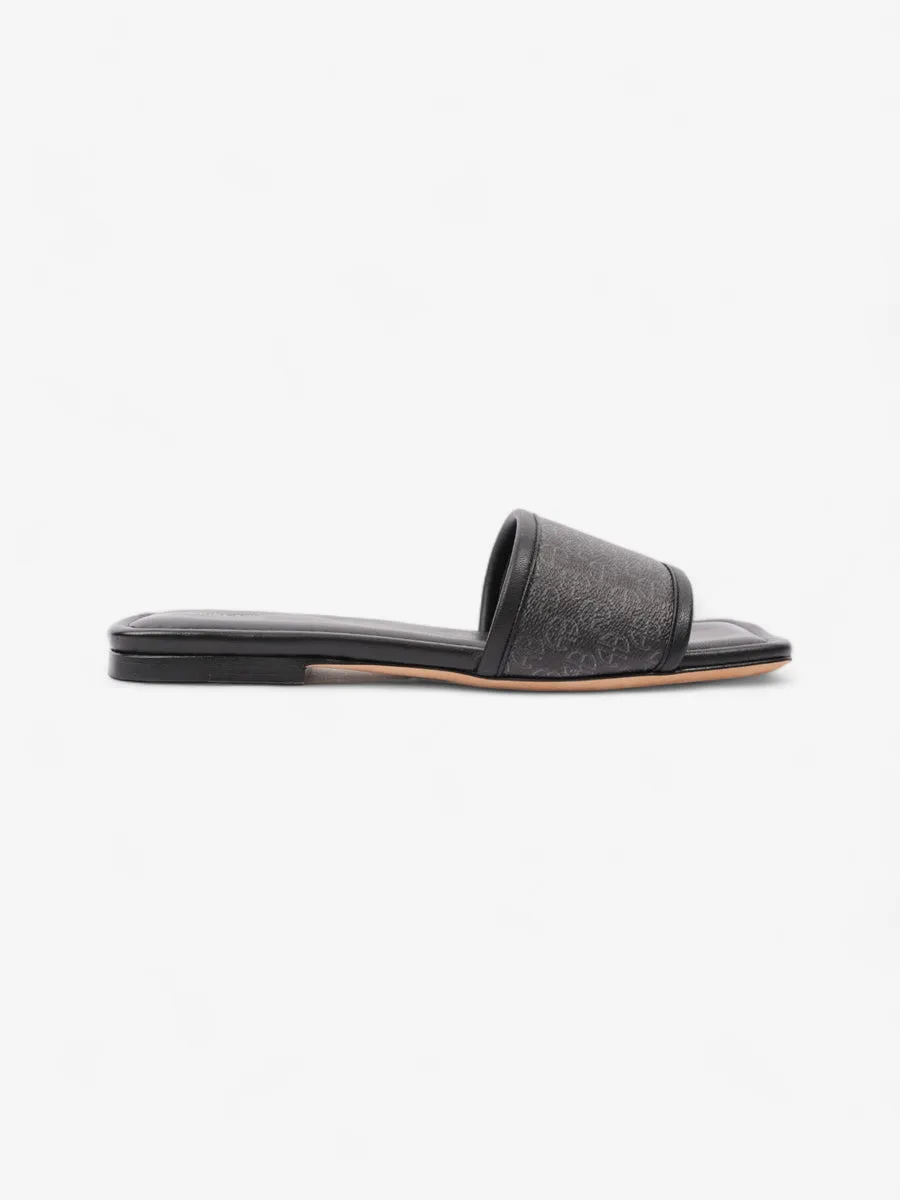 Logo Sandals Black Leather EU 39 UK 6