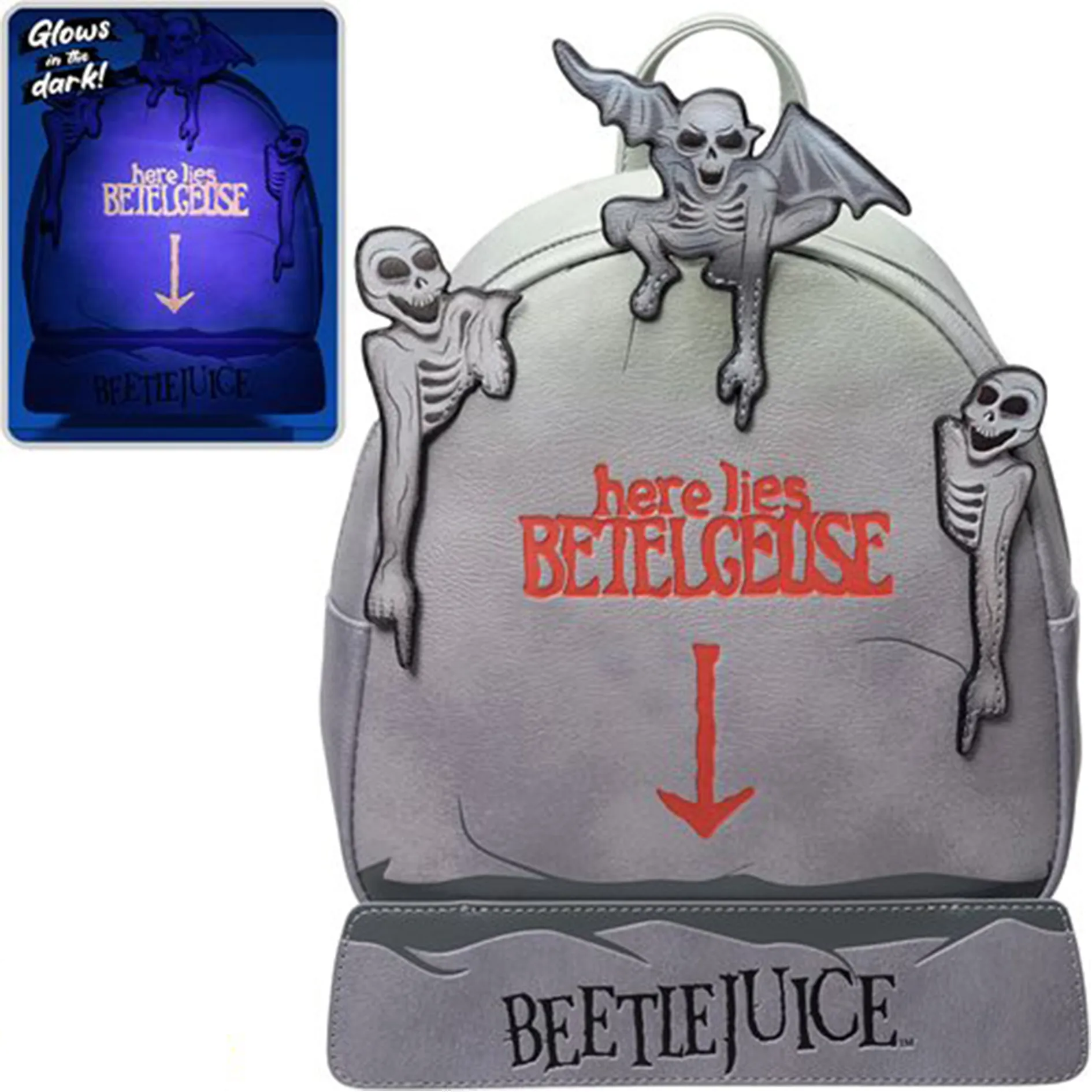 Loungefly – Beetlejuice Tombstone Glow-in-the-Dark Mini-Backpack