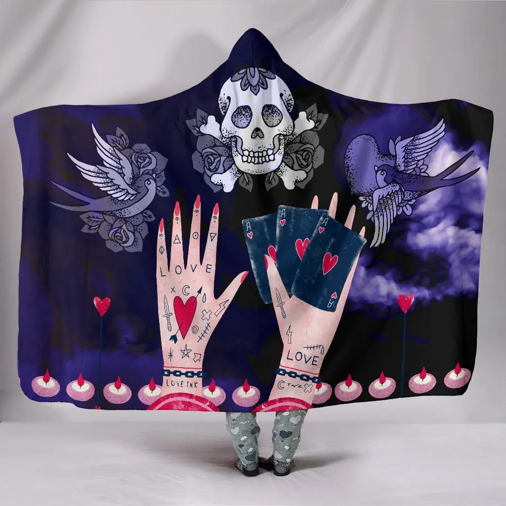 Love Ink Hooded Blanket for Tattoo Lovers