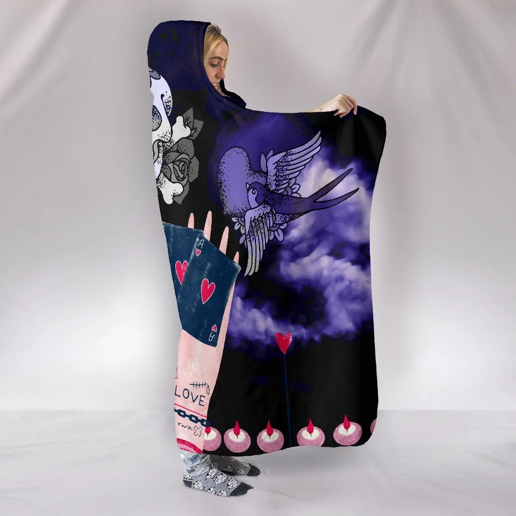 Love Ink Hooded Blanket for Tattoo Lovers