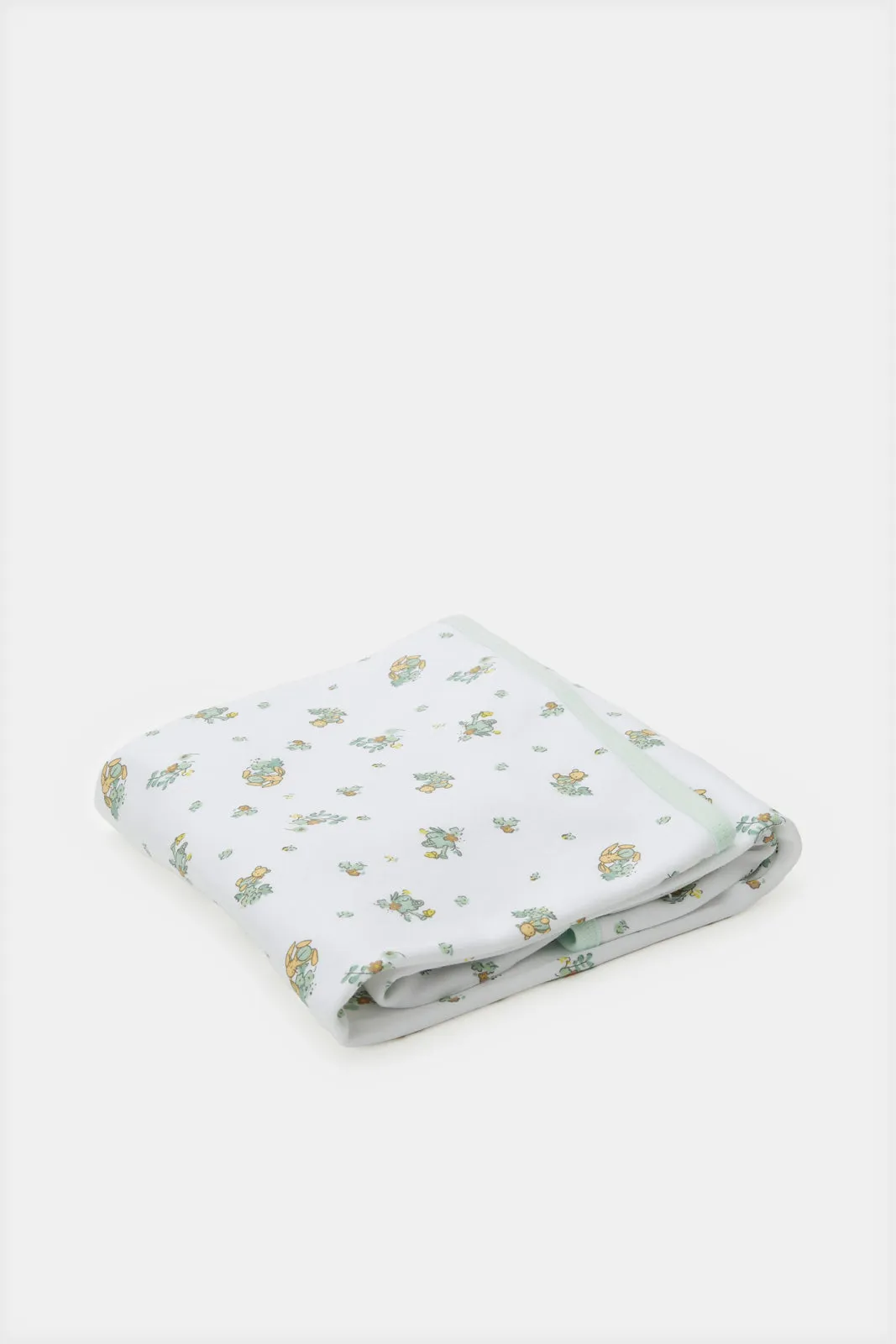 Mint Knitted Allover Print Blanket