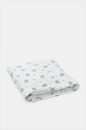 Mint Knitted Allover Print Blanket