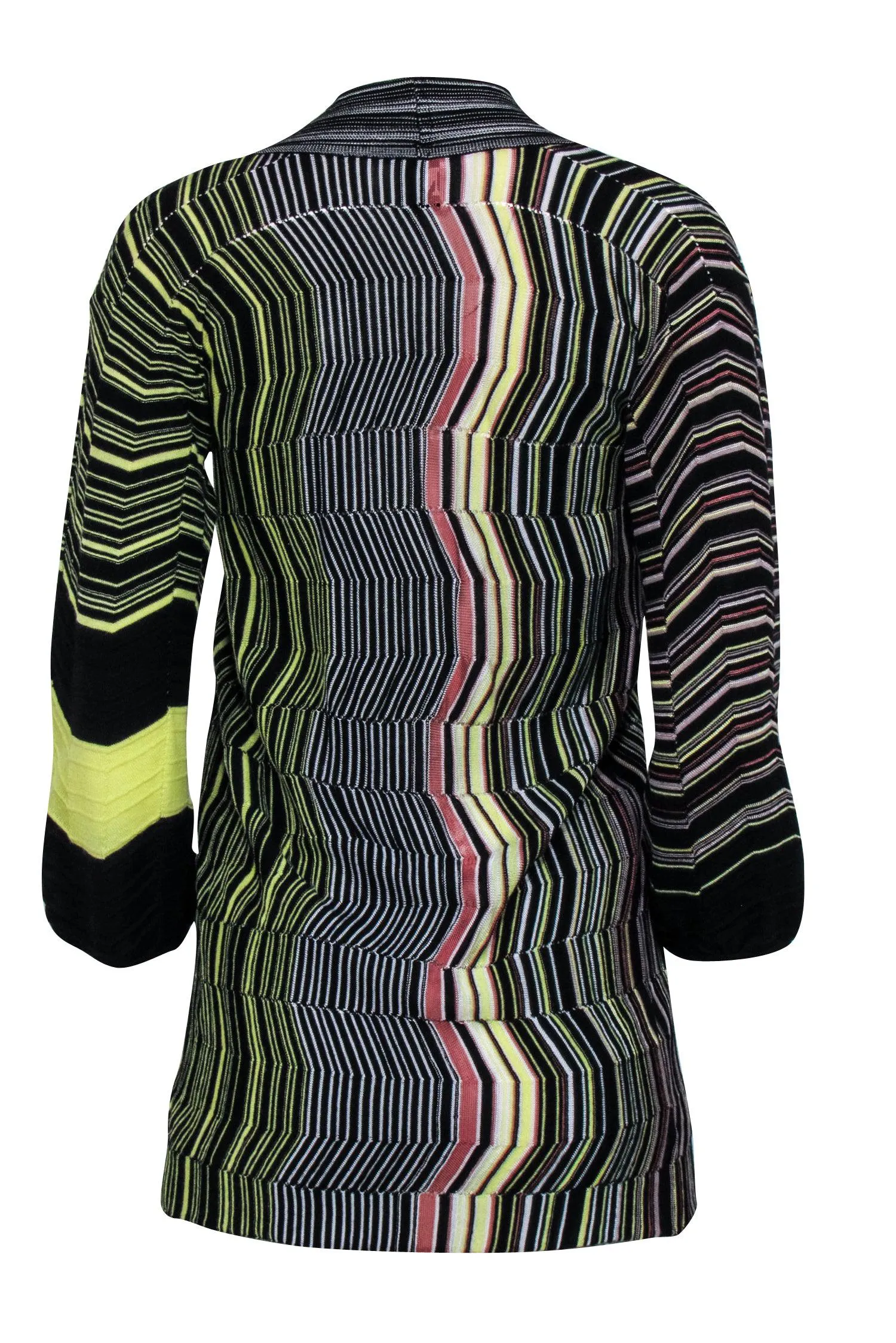 Missoni - Black w/ Multicolor Stripe Open Front Cardigan Sz 2