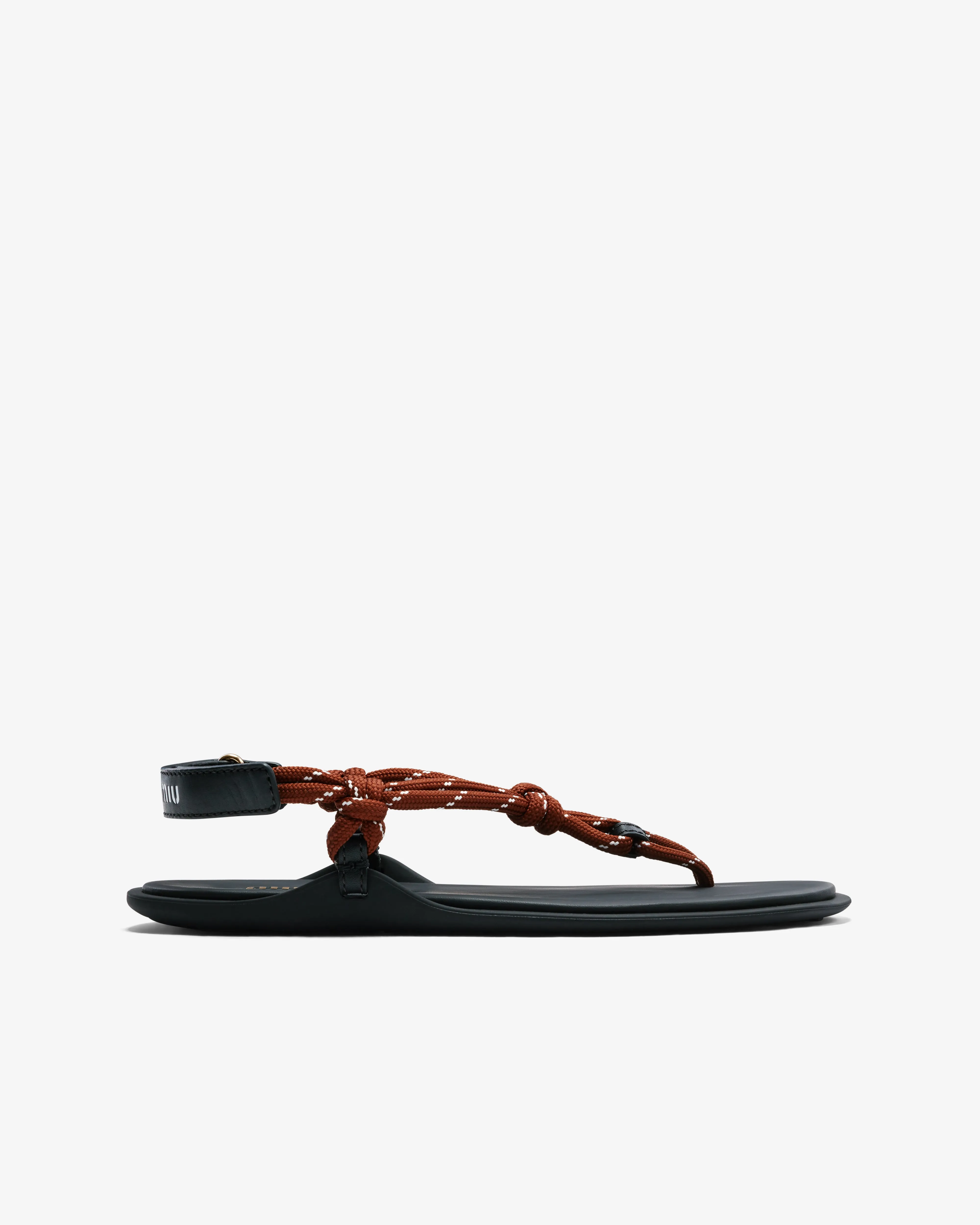 Miu Miu - Riviere Cord and Leather Sandals - (Tobacco)