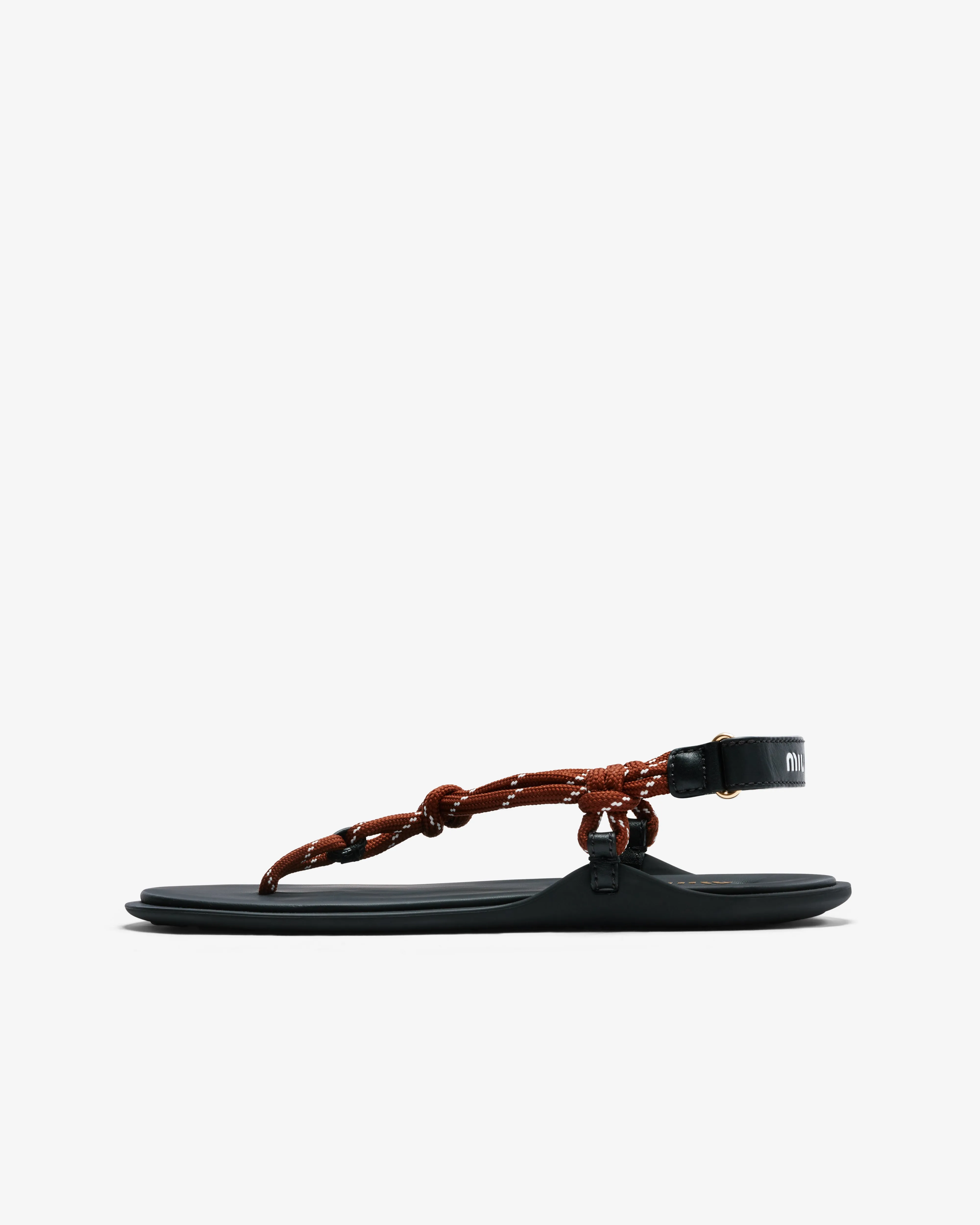 Miu Miu - Riviere Cord and Leather Sandals - (Tobacco)